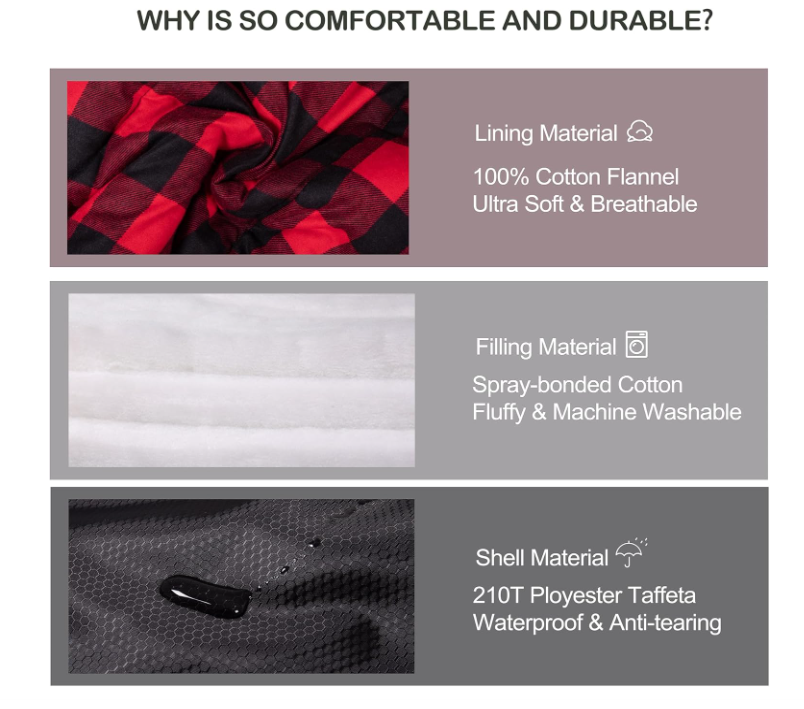 Bolso de dormir de grado 100% algodón Flanela XXL para adultos grandes y altos Tiempo frío Invierno Cero Grado Camping, bolso de compresión libre