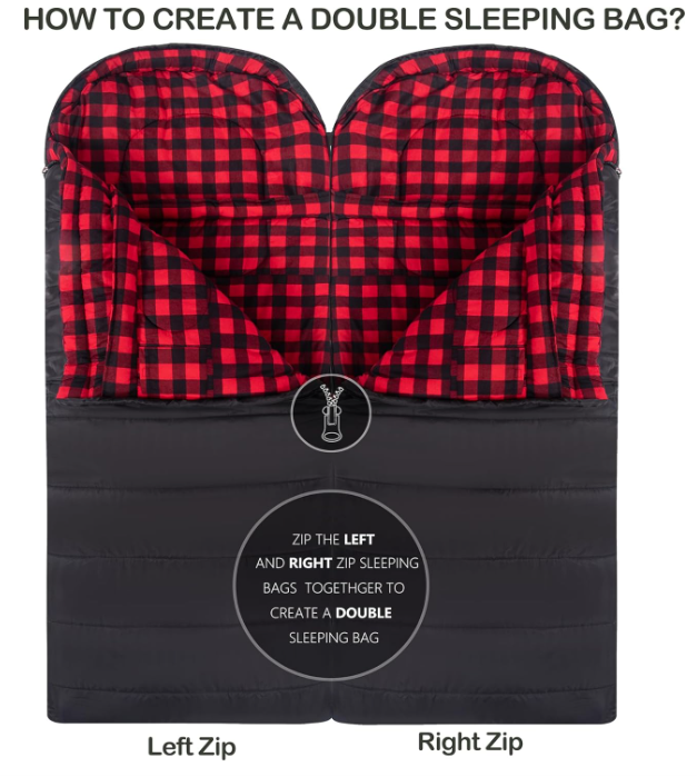 Bolso de dormir de grado 100% algodón Flanela XXL para adultos grandes y altos Tiempo frío Invierno Cero Grado Camping, bolso de compresión libre