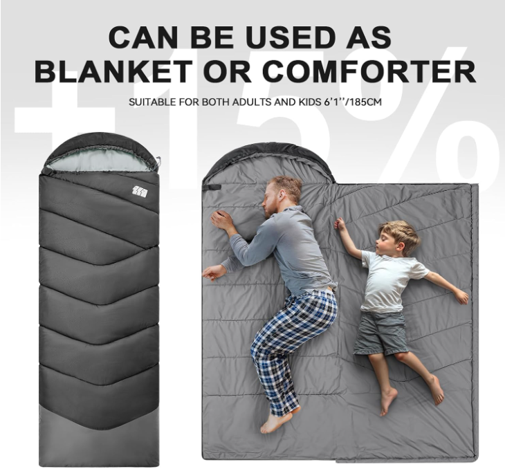 Bolsas de dormir para adultos Tiempo frío, portátil, impermeable, bolso de dormir ligero para chicas altas con bolso de compresión para acampar caliente, senderismo, al aire libre e interior