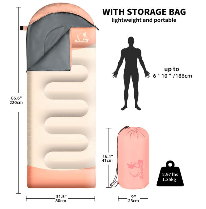 Bolsas de dormir para adultos niños - 3 temporada frío y cálido Tiempo impermeable Camping bolsos de dormir - bolsos de dormir ligeros para camping senderismo Viajes al aire libre